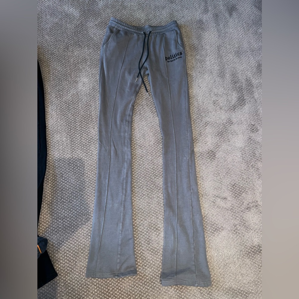Politics sweatpants super stacked grey Medium